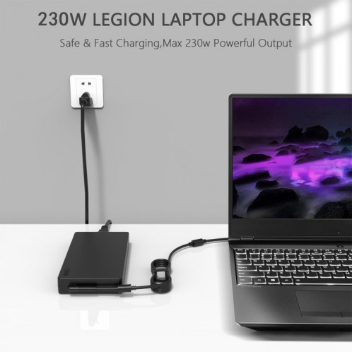 Adaptateur d'alimentation pour ordinateur portable 230 W 20 V 11,5 A pour Lenovo Big Square USB, prise : prise britannique SH1103598-08